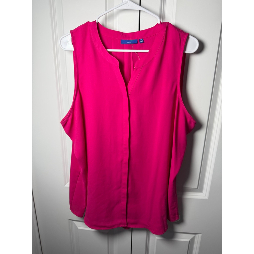 APT. 9 Pink Sleeveless Blouse Plus Size XXL